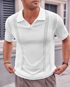 R&B | Hohles POLO-Shirt mit V-Ausschnitt