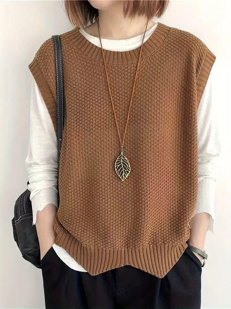 R&B | Strickweste Mit Rundhals