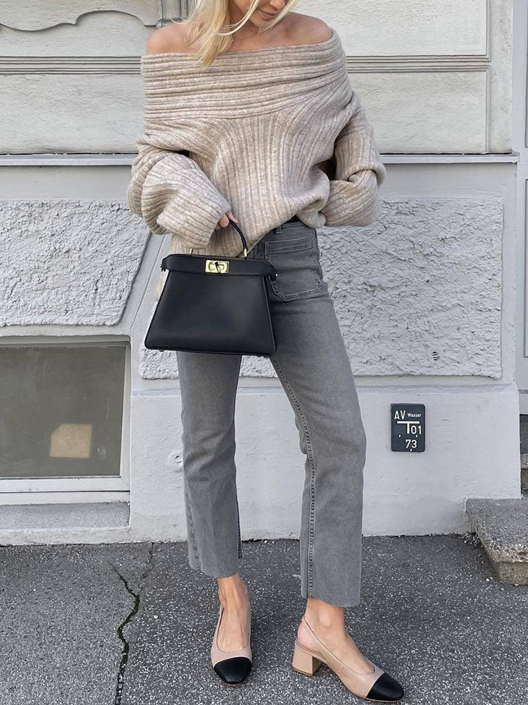 R&B | Rippstrickpullover Weiche Wolle Elegant und Warm