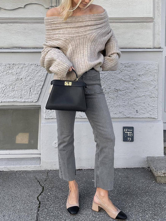 R&B | Rippstrickpullover Weiche Wolle Elegant und Warm
