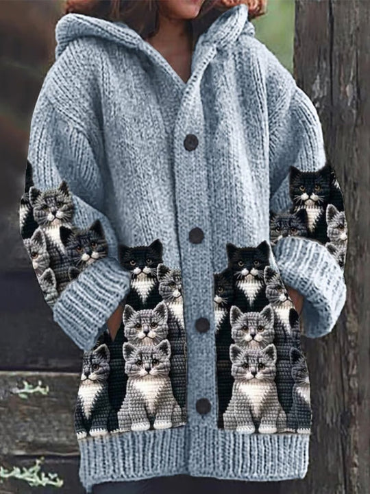 R&B | Skurrile Katze Strickjacke