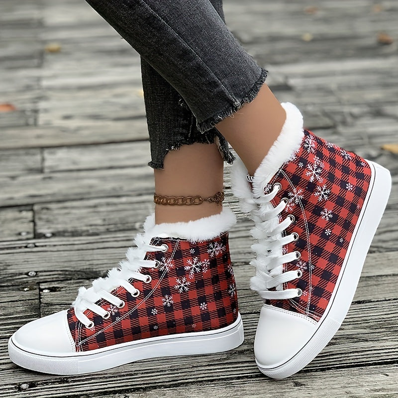 Karierte Schneeschuhe Mit Plüschfutter Mila R&B