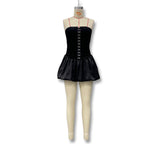 R&B | Kontrastierende Farbe einreihig Tube Top Kleid Kleid