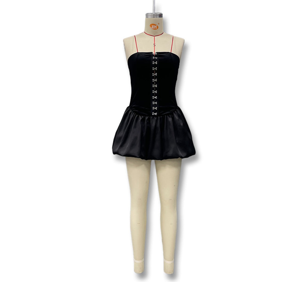 R&B | Kontrastierende Farbe einreihig Tube Top Kleid Kleid