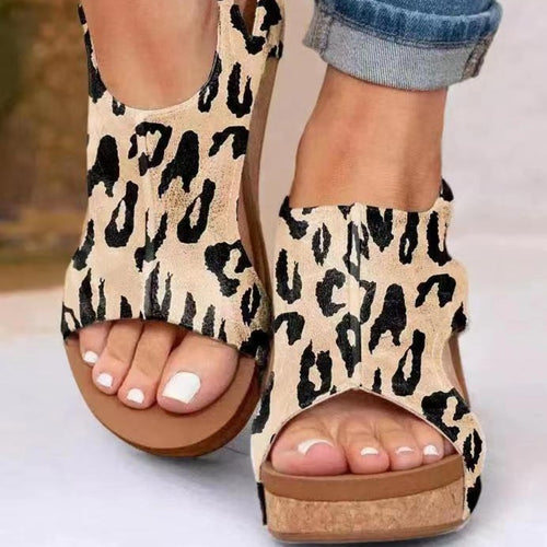 R&B | Frauen Keilabsatz Fisch Mund Plattform Niete Sandalen