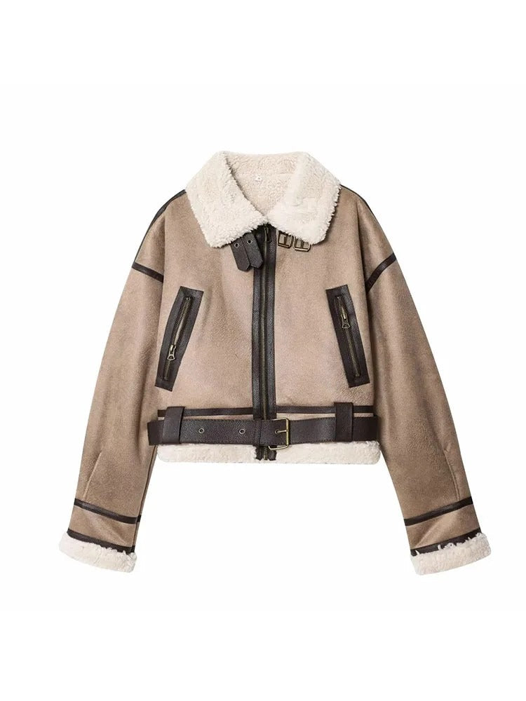 R&B | Samt Kurze Jacke mit Reißverschlussdetail