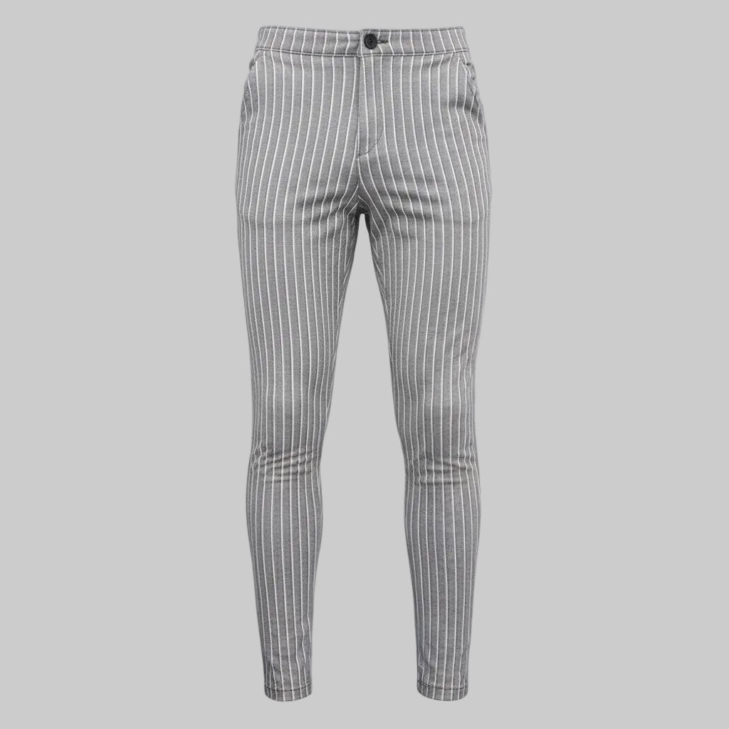 Herren stylische und bequeme Slim-Fit Hose mit gestreiftem Design R&B