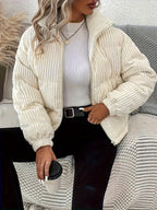 R&B | Gerippte Pufferjacke mit Reißverschluss