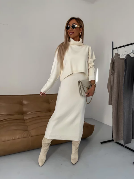 R&B | Jersey Set Midikleid mit Rollkragen
