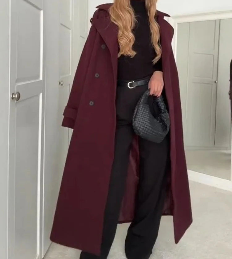 R&B | trenchcoat - eleganter langer roter Damenmantel