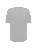 R&B | Unifarbiges T-Shirt mit Rundhalsausschnitt und Spitzennaht