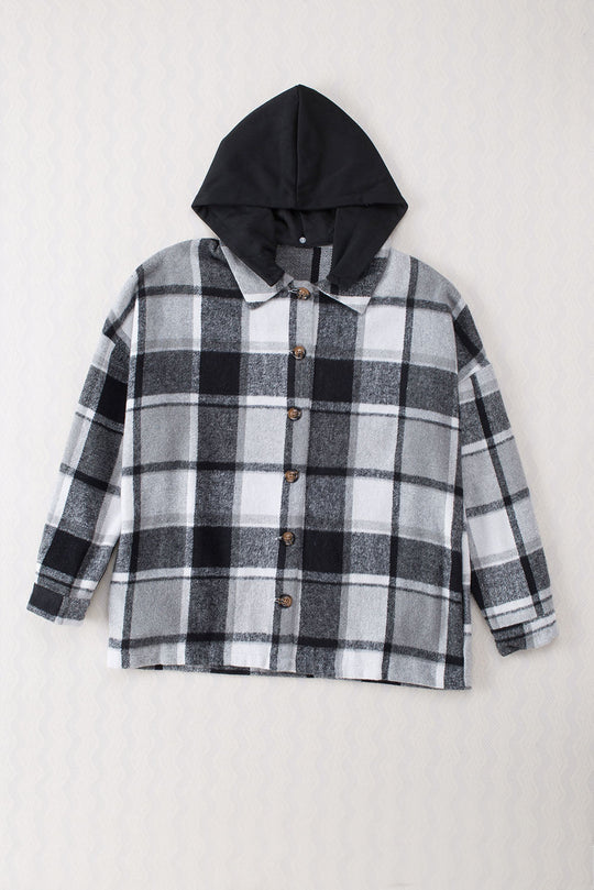 R&B | Gitter Oversized Jacke mit Kapuze Lässiger Komfort Warm und Trendy