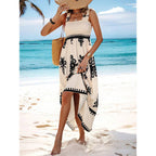 R&B | Bedrucktes Brustwickelkleid im Urlaubsstil