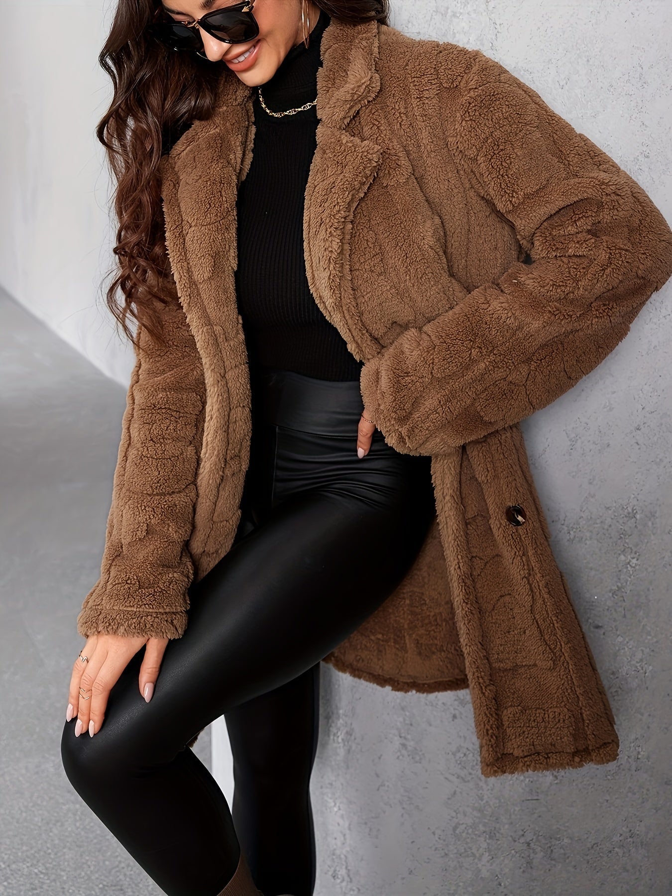 R&B | Elegante Damen Brauner Pelzmantel