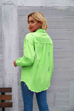 R&B | Zerrissene Rohsaum-Denimjacke