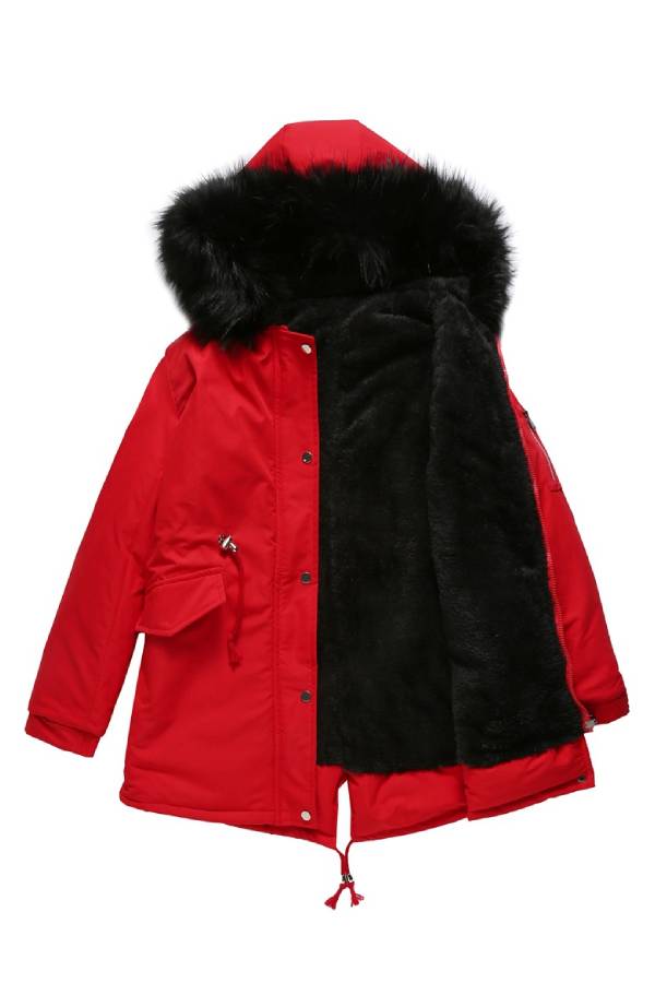 R&B | Winter warmer Fleece-Mantel mit Baumwoll-Steppjacke