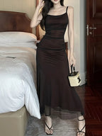 R&B | Midi Kleid Glamour Stil Ohne Ärmel