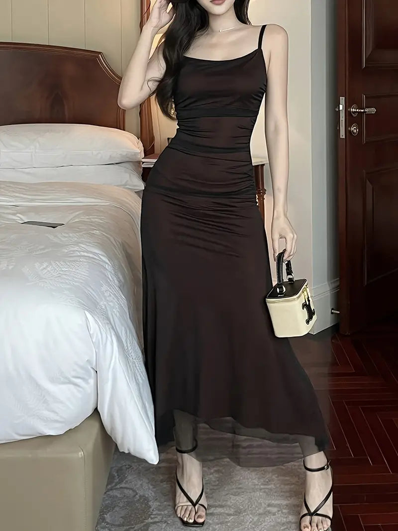 R&B | Midi Kleid Glamour Stil Ohne Ärmel