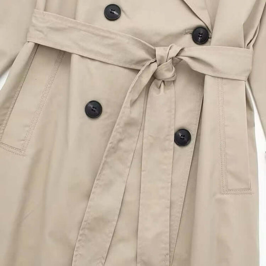R&B | Eleganter doppelt gefütterter Damen-Trenchcoat mit Gürtel