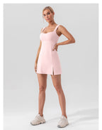 R&B | Hosenträger einfarbig Yoga Tennisrock leichtes Sportkleid