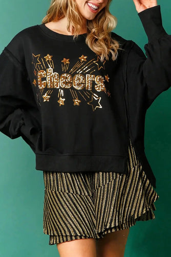 R&B | Weihnachts-Pailletten-Lässiger Rundhals Langarm-Sweatshirt