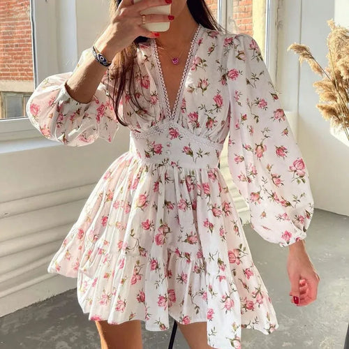 R&B | Blumiges Sommerkleid mit Langen Ärmeln für Damen