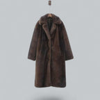 R&B | Eleganter Kunstfell Langer Trenchcoat