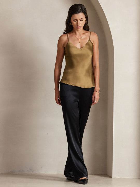 R&B | V-Ausschnitt Reine Seide Spaghettiträger Camisole Top