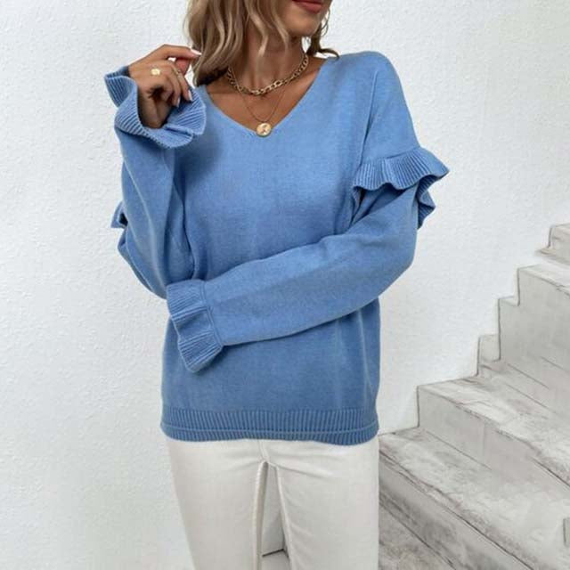 R&B | Einfarbiger Strickpullover Für Kalte Tage
