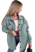 R&B | Oversized Hemdbluse mit Großen Taschen Polyester Minimalistisch und Stilvoll