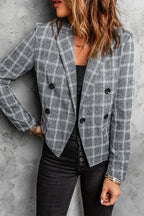 R&B | Karierte Doppelt breasted Klappen-Taschen Blazer