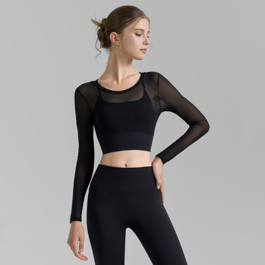 R&B | Fake zwei sexy Mesh-Yoga-Kleidung