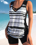 R&B | Tankini mit Hoher Taille und Aufdruck