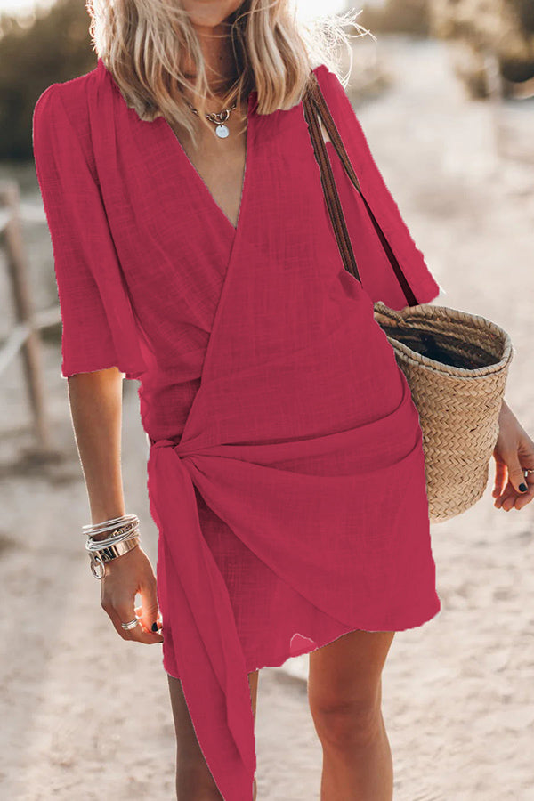 R&B | Bohemian Wickelkleid mit Bindegürtel für Damen