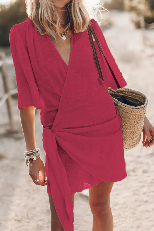 R&B | Bohemian Wickelkleid mit Bindegürtel für Damen