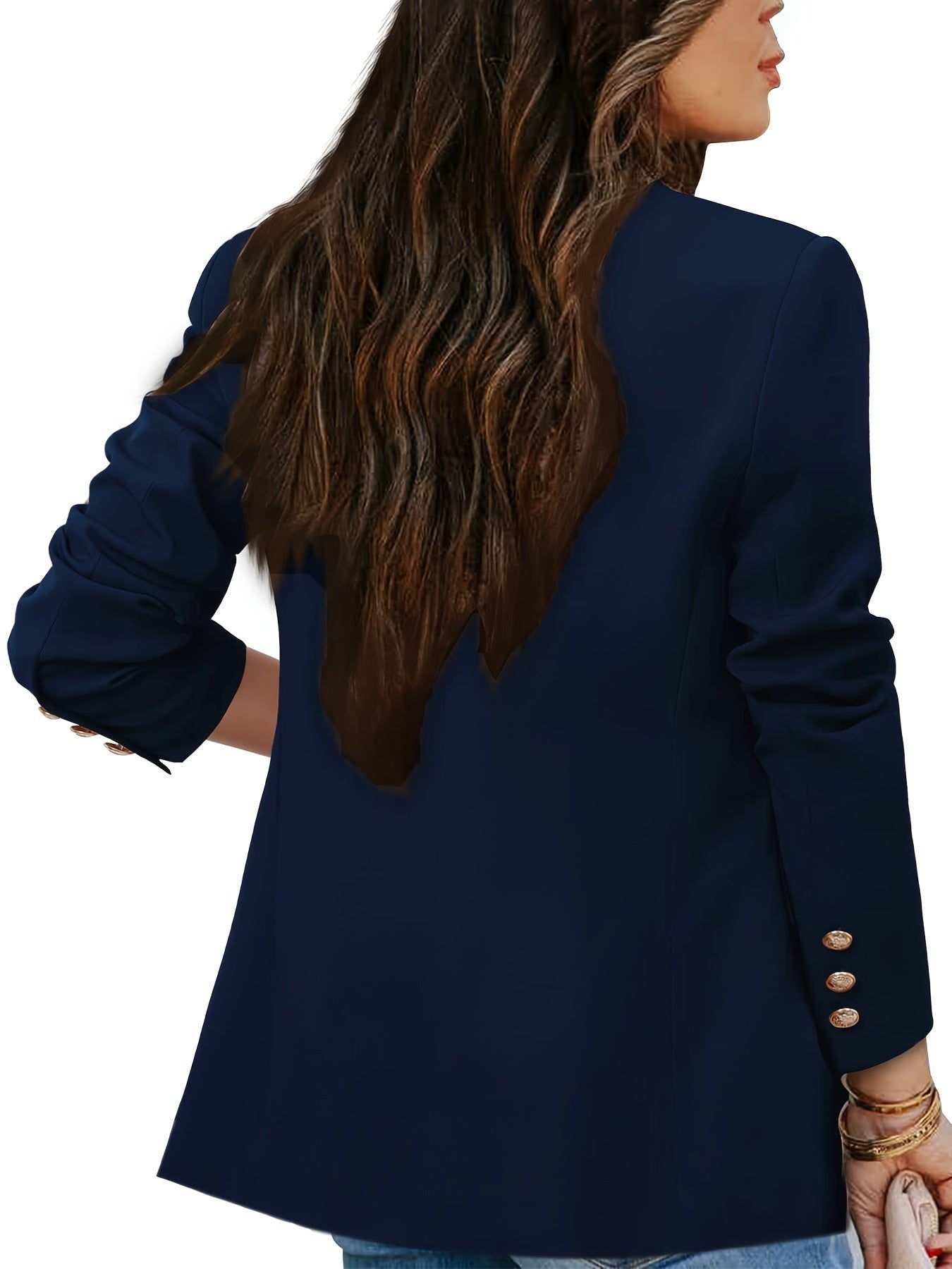 R&B | Lange Elegante Damenblazer Mit Doppelter Knopfleiste