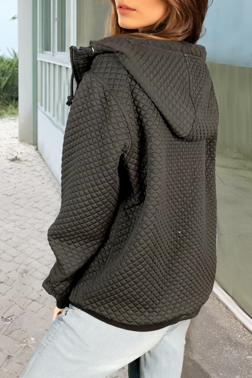 R&B | Gepolsterter Hoodie Polyester-mischung Warm und Komfortabel