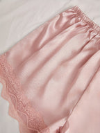 R&B | Satin 4-teiliger Pyjama-Set mit Spitzenbesatz für Frauen | Ideal für alle Jahreszeiten