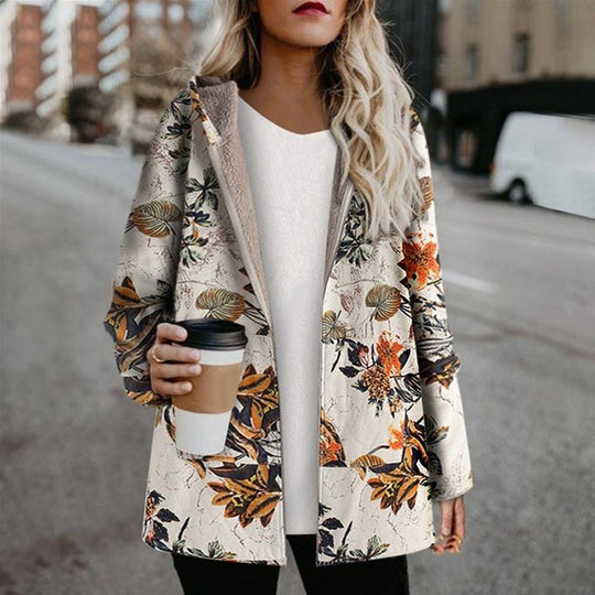 R&B | Warme Damenjacke Mit Blumigem Design