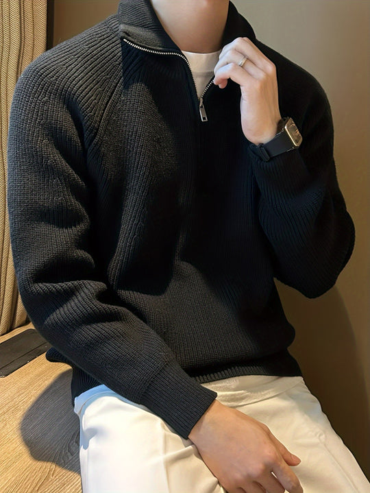 R&B | Strickjacke mit Reißverschluss und Hohem Kragen Weich und Komfortabel Acryl