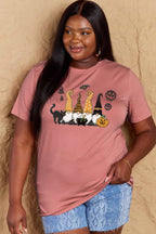 R&B | Simply Love Große Halloween-Themen Grafik Baumwoll-T-Shirt