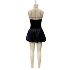 R&B | Kontrastierende Farbe einreihig Tube Top Kleid Kleid