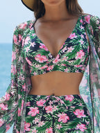 R&B | Bedrucktes dreiteiliges Bikini-Set