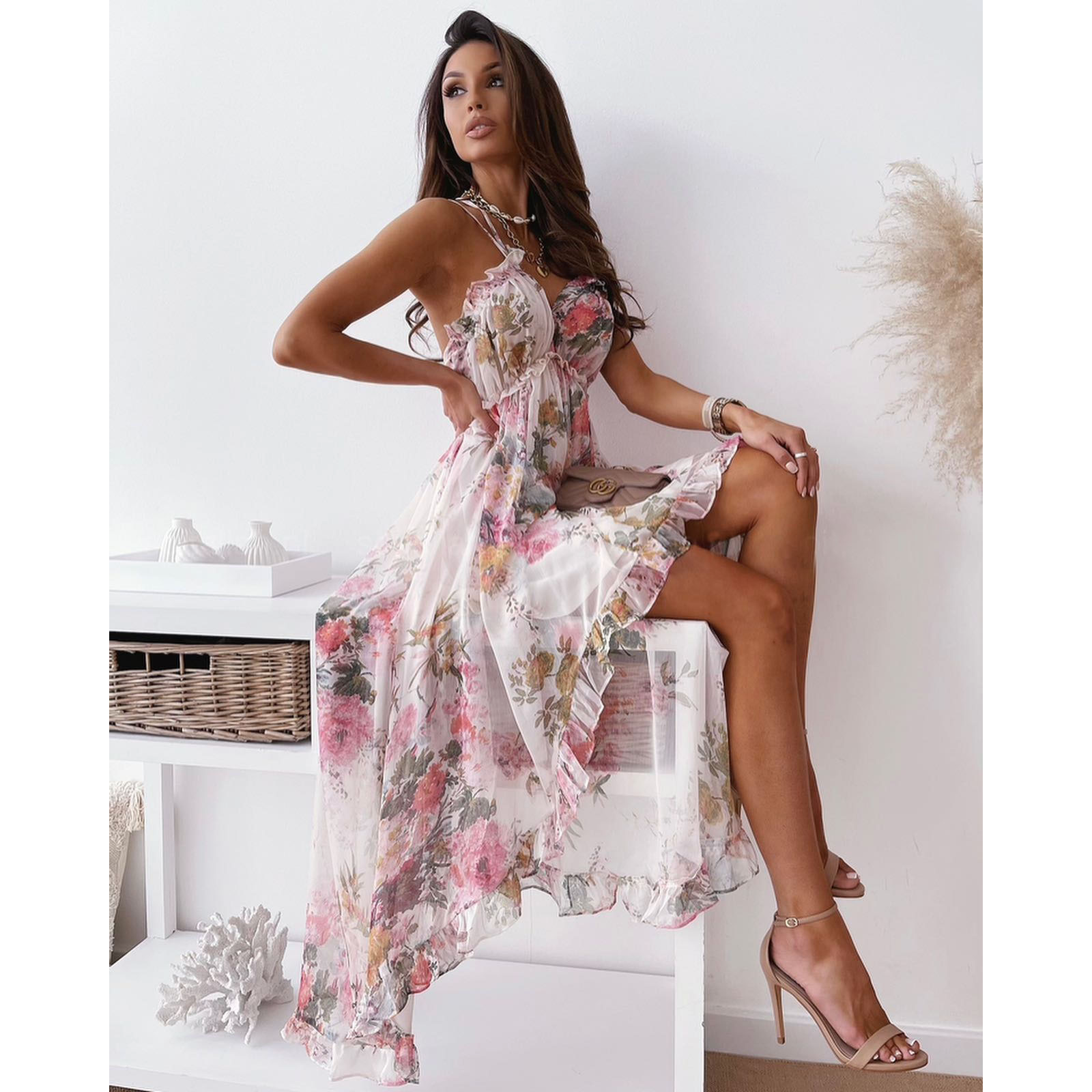 Wunderschönes Schweigendes Chiffon Kleid