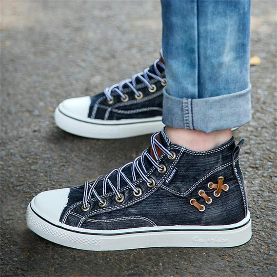 Freizeitschuhe aus Denim mit Schnürung R&B