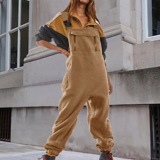 R&B | Damen Fleece Overall Mit Verstellbaren Trägern Stylisch Und Bequem