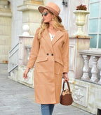 R&B | Lange Wollmantel mit Taschen Wollmischung Elegant und Zeitlos
