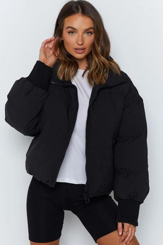 R&B | Pufferjacke - Gestepptes Design - Oversized Fit - Hoher Kragen - Gepolstert und Warm