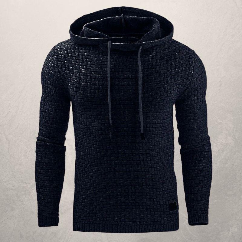 R&B | Kapuzenpullover Slim Passform Weiches Strickmaterial Karomuster Lange Ärmel