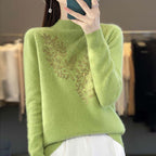 R&B | Strickpullover Mit Zartem Blättermuster
